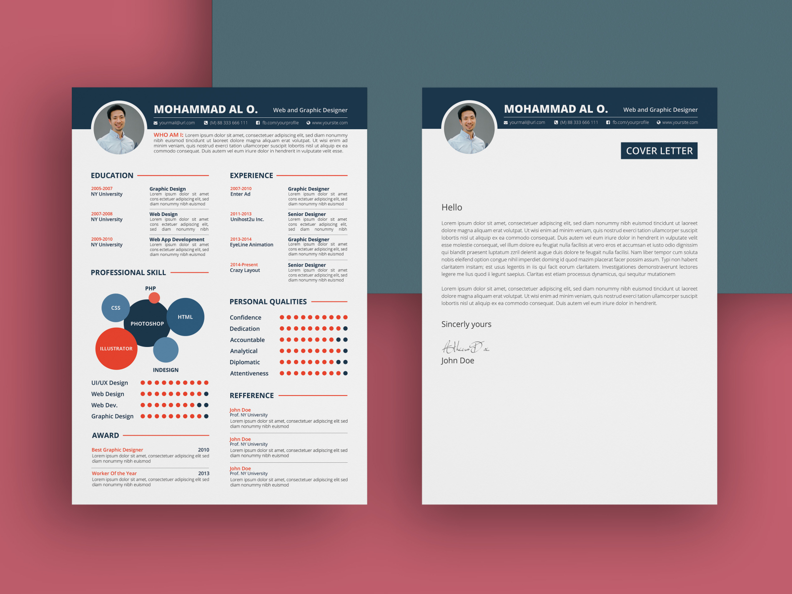 Free Resume With Matching Cover Letter By Andy Williams On Dribbble