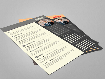 Free PSD Resume Template in Four Color Options cv template design free cv template free resume free resume template freebie freebies resume resume cv resume design