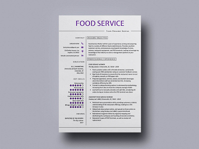 Free Food Service Resume Template cv template design free cv template free resume free resume template freebie freebies resume resume cv resume design