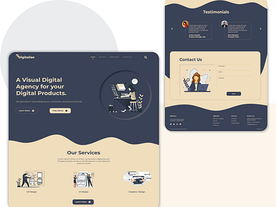 Digitalize app digital agency landing page minimal typography ui user experience design user interaction design ux uxui web website website design