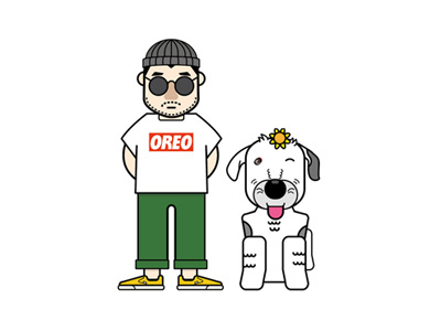 my friend Oreo character dog friend illustration oldenglishsheepdog