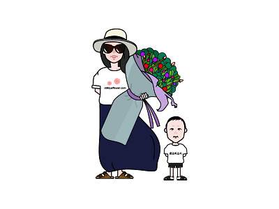 florist KIM baby cap florist flower girl summer sunglass vector