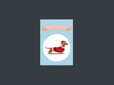 Dachshund Christmas Card card christmas dachshunds dog illustration santa