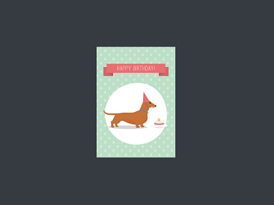 Dachshund Birthday Card birthday cake card celebration dachshunds dog illustration