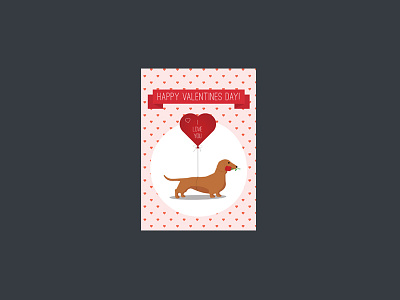 Dachshund Valentines Card