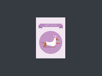 Dachshund Easter Card bunny card dachshunds dog easter illustration