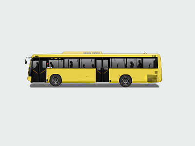 MyZone Yellow Bus (Side) bus illustration realistic transport