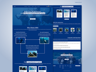 Diving School Landing Page