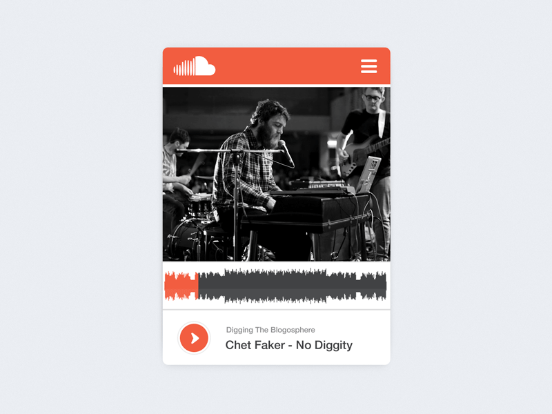 Soundcloud Widget [GIF] clean flat gif orange player sound cloud ui user interface widget