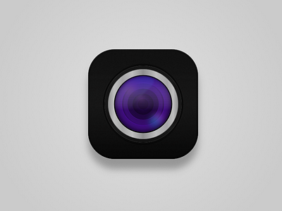 Camera Icon black icon cam camera clean freebie icon ios lens purple sketchapp
