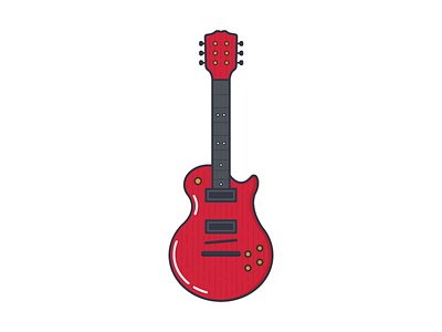 Cherry Les Paul cherry flat gibson guitar icon illustration les paul line music red sound