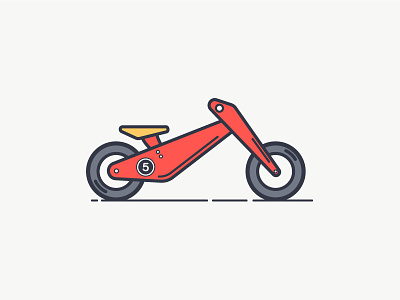 Balance Bike balance bicycle bike flat icon illustration outline red vector