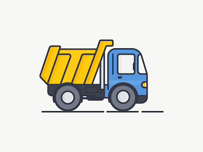 Dump Truck blue car construction dumptruck icon illustration machine outline truck vector yellow