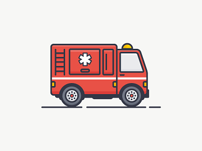 Fire Truck car fire firetruck icon illustration machine outline red truck vector