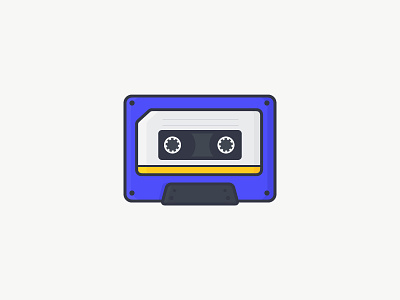 Cassette cassette flat icon illustration music outline purple tape vector yellow