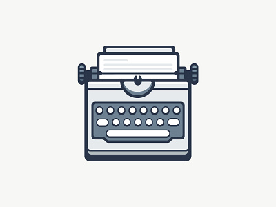 Typewriter flat icon illustration outline stroke typewriter vector