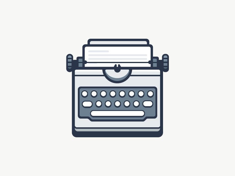 Typewriter flat typewriter illustration vector stroke outline icon