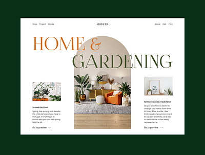 HOME & GARDENING design typography ui web design