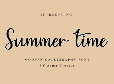 Summer Time branding design fonts handwritten illustration logo script ui