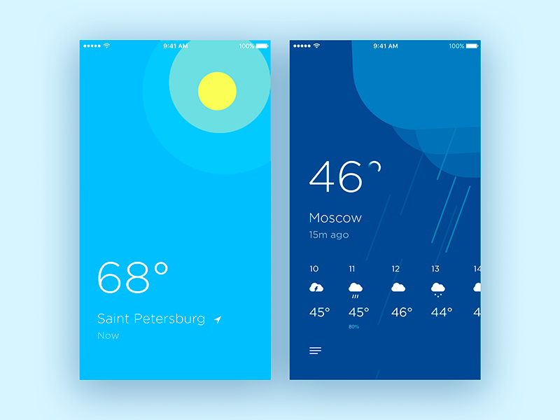 Mobile app inspiration example #167: Weather App