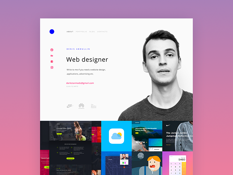 Personal Site WIP by Denis Abdullin on Dribbble