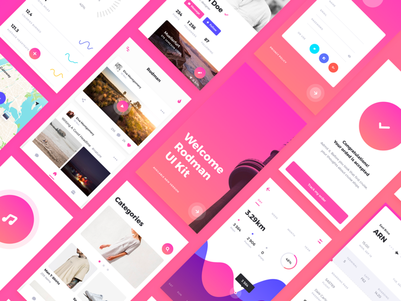 Rodman Mobile UI Kit ux ui sketch app uikit mobile