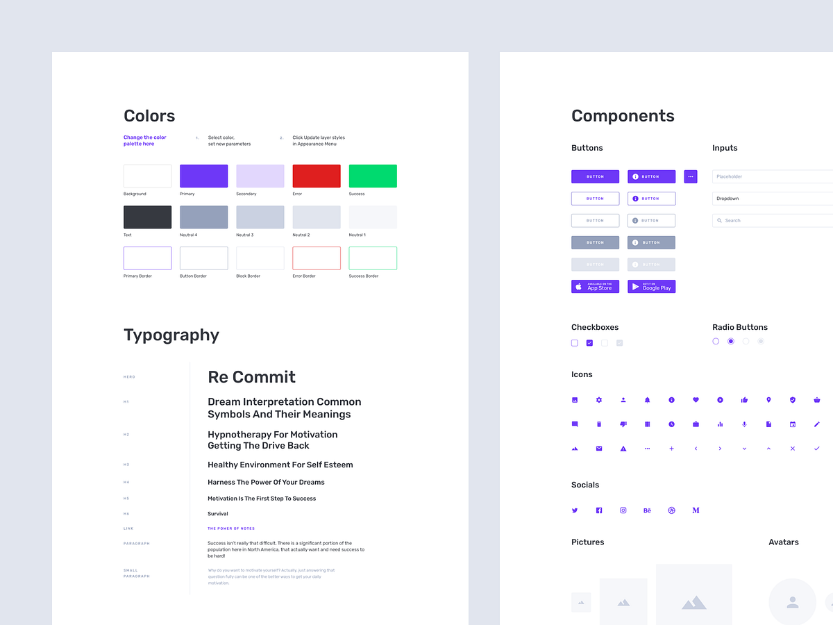 Containers Wireframe Kit Styles by Denis Abdullin on Dribbble