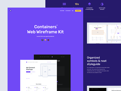 Site for Containers Web Wireframe Kit design html interface landing pesonal site ui ux web wireframe kit