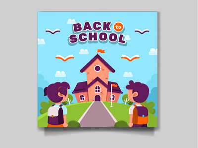 My latest Project Back to School Social media Design back school back to school celebration design education greeting happy illustration knowledge learning national student teachers teaching templates vector world literacy day