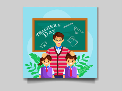 My latest Project Happy Teacher Day Social media Design 3d animation back school back to school branding celebration design education graphic design greeting happy happy teacher day illustration logo motion graphics teacher day ui