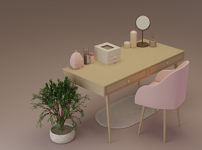 Dressing table Blender 3D 3d интерьер blender