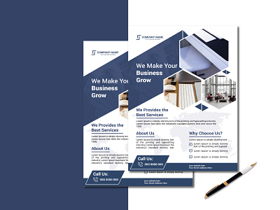 Modern corporate business flyer template design profile