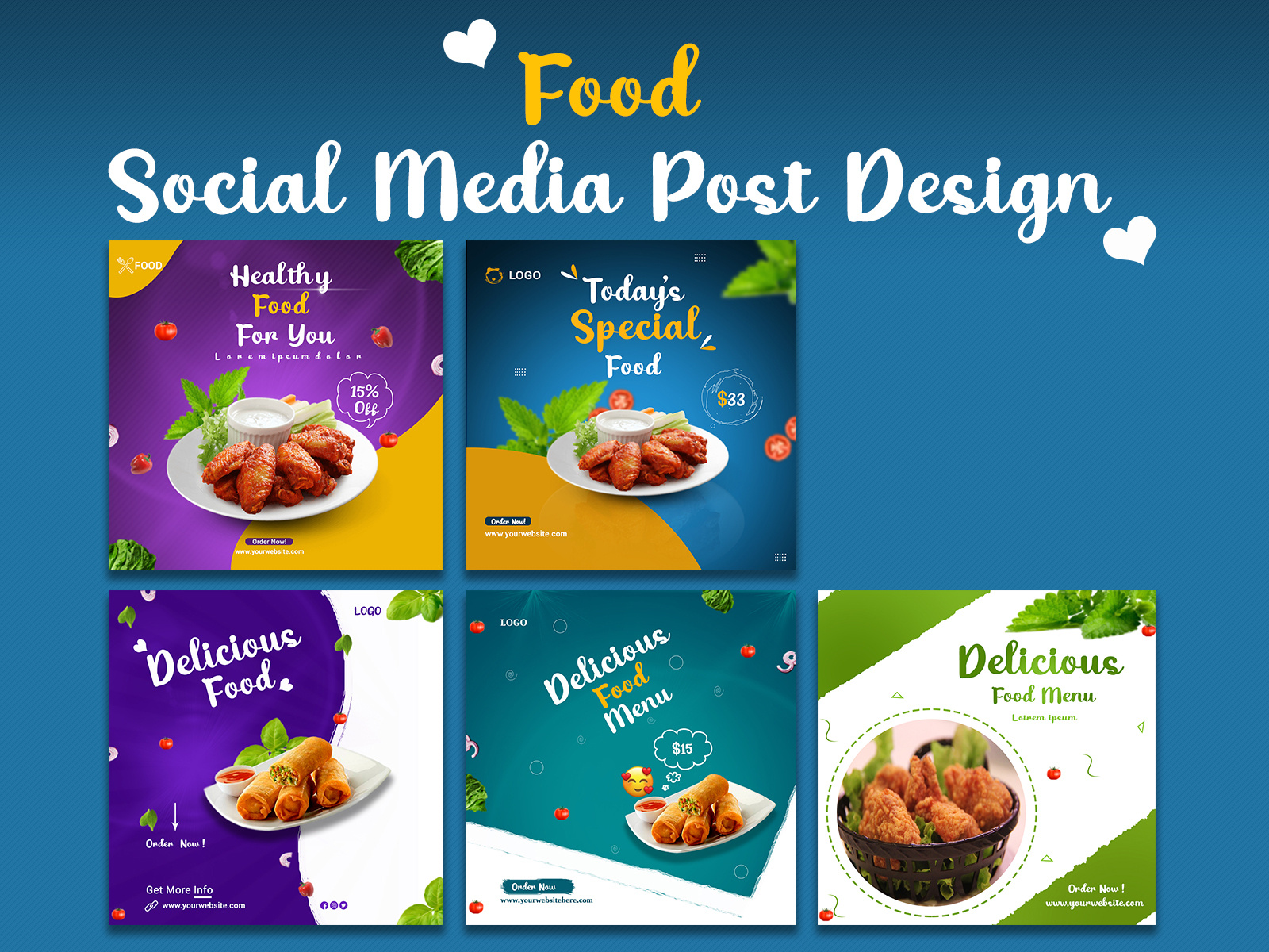 Creative food social media post design by Hosneara Khanam on Dribbble