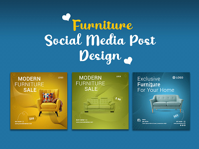 Modern furniture social media post design