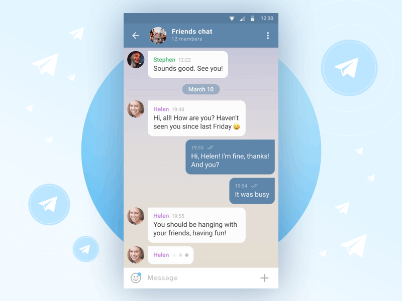 Chat screen design concept for Telegram android attachment attachments chat messenger telegram telegram messenger video