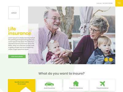 Life Insurance landing page web design