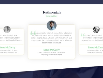 Testimonials web page design