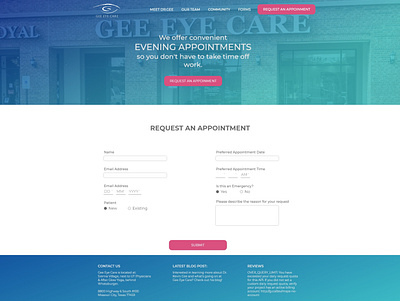Appointment web page design branding design gradient green pink button ui ux vector web