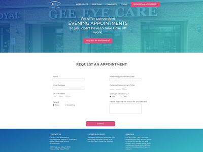 Appointment web page design