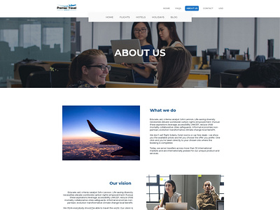 About us page design about us blue branding design ladingpage page travel ui ux web