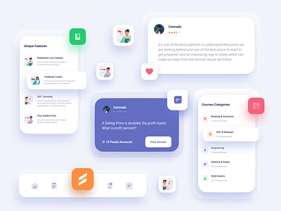 Testbook Select UI Component branding course design design app education icons illustration learning learning app learning management system learning platform online online course online education online learning testbook testbook select ui ux web