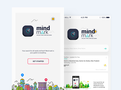 Mind Mark android app design find location icon illuatration mindmark nearby search ui ux vector web