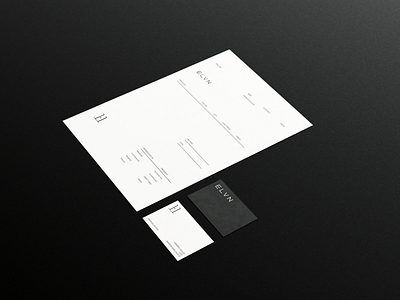 ELVN / Business cards & Payment note branding design fashion graphic design stationery