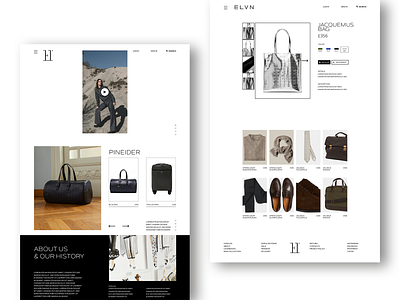 ELVN / Web design branding design fashion graphic design typography web web design