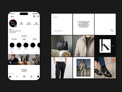 ELVN / Social Media branding design fashion graphic design illustration instagram social media typography