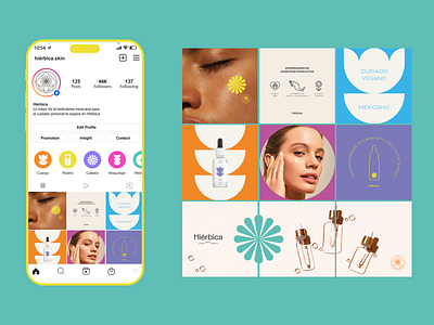 Hiérbica / Social media branding design graphic design illustration skincare social media typography