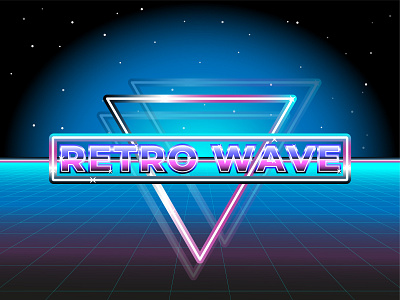 Retro wave banner