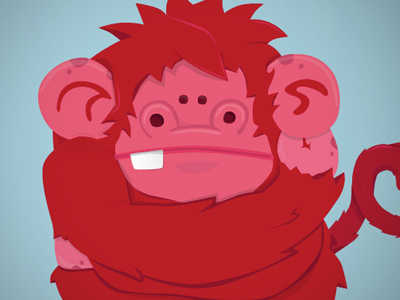 I love myself illustration monkey red