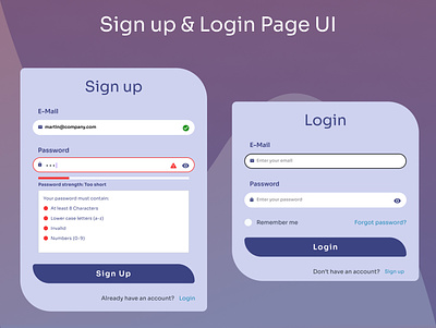 Sign up & Login Page UI app app design design figma graphic design login login page ui sign in sign in page design sign up sign up page design ui uiux uiux design ux ux design web