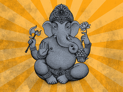 Ganesha art dot dotart dotwork ganesha god graphic hindustani illustration indian